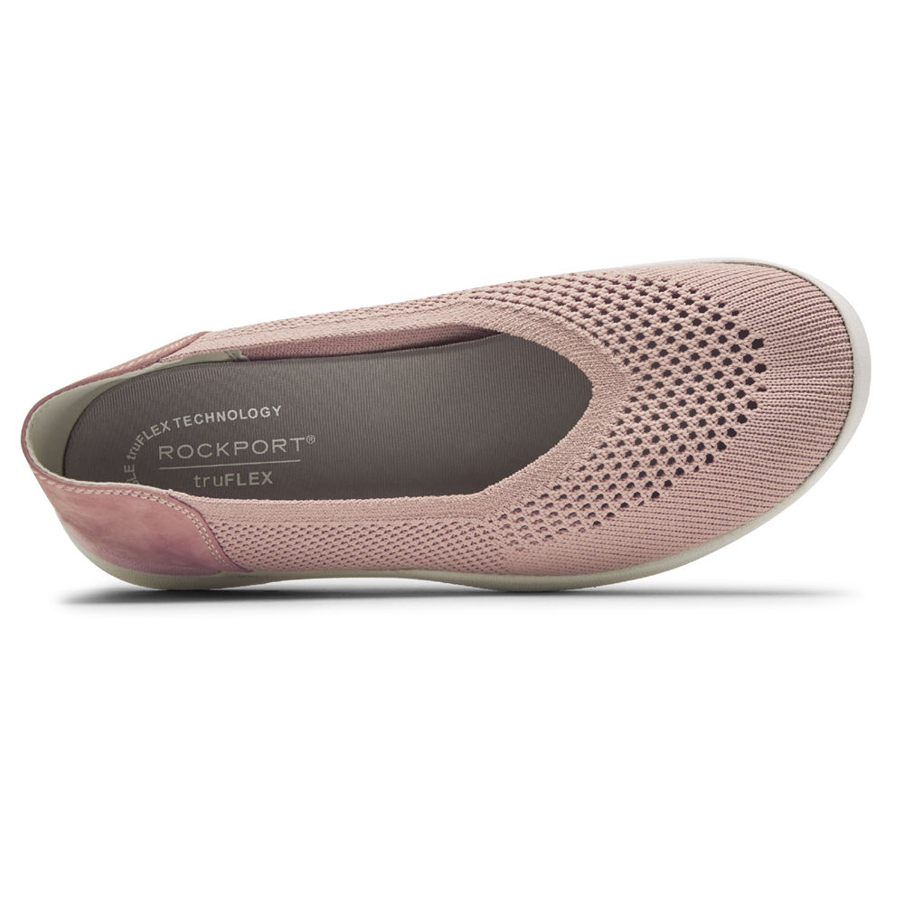 Rockport Singapore Womens Flats - truFLEX Fly Knit Ballet Pink - WO8324975